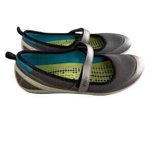 NWOT Ecco Biom Lite MJ Mary Jane Shoes Silver Grey Teal Sz EU 40/ US 9.5